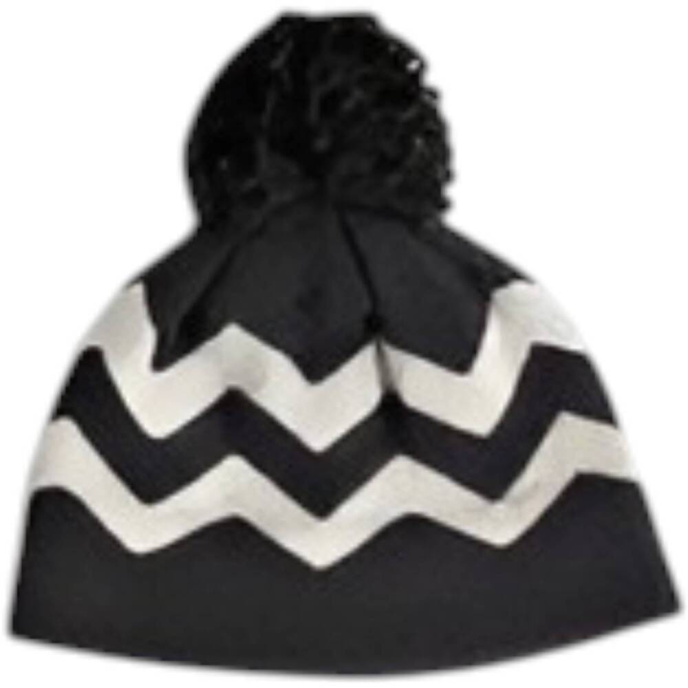NEW THE MOUNTAIN LID unisex zig zag cashmere beanie in dark charcoal